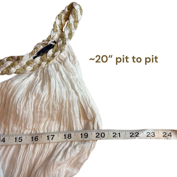 Grimani Penelope Hand Crafted Greek Dress, O/S, White Crinkle Cotton - Picture 4 of 16